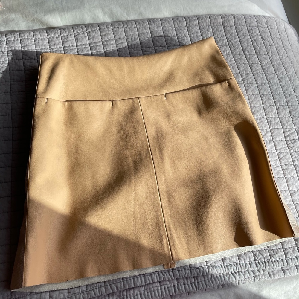 Tan faux leather skirt